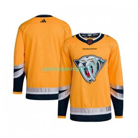 Camiseta Nashville Predators Blank Adidas 2022-2023 Reverse Retro 2.0 Amarelo Authentic - Homem